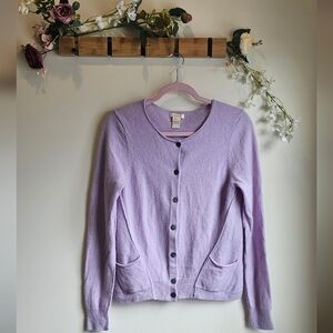 Sundance 100% Cashmere Lavender Button-Front Long Sleeve Light Spring  Cardigan